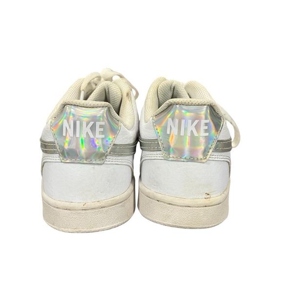 Nike Court Vision Low White Iridescent Holographic Logo Athletic Sneakers 8.5 - Picture 5 of 5